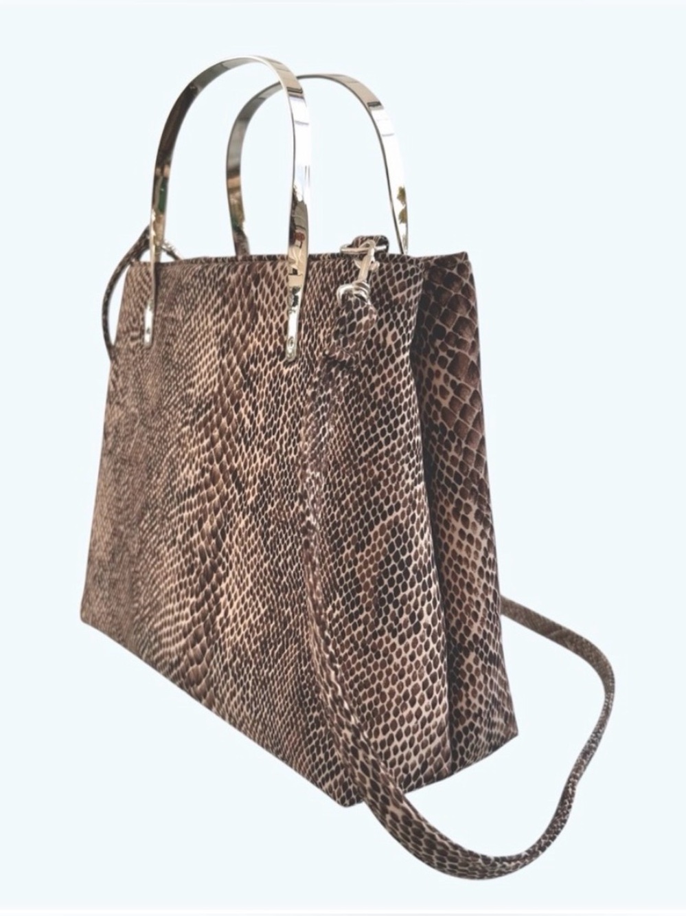 JC & CO Milano Small Snake-Print Arm Bag with Crossbody Strap - Picture 3 of 8